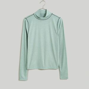 Madewell Green Turtleneck Fitted Long Sleeve Top